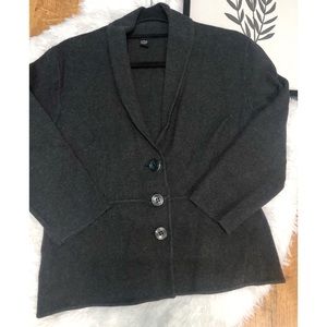 Alfani 3-Button Sweater Jacket Dark Gray